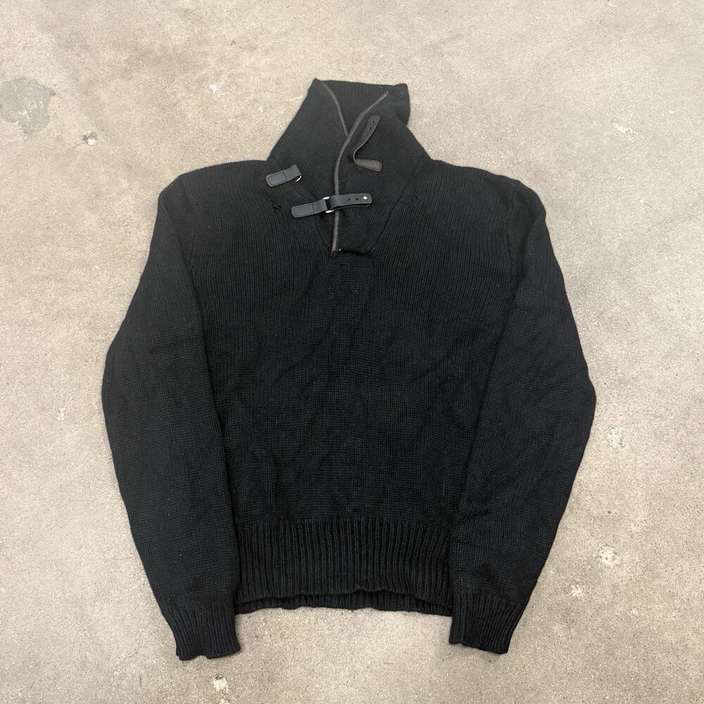 Vintage Polo Ralph Lauren 100% Cashmere Knit Buckle Collar Sweater Mens Large